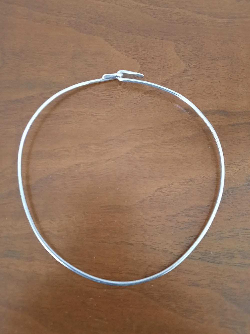 Vintage Sterling Silver 925 Round Wire Tube Torque Collar Choker Necklace